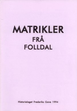 Omslag - Matrikler fra Folldal
